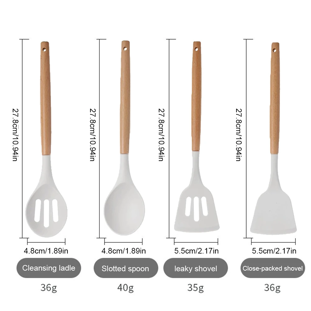 Kitchen Utensil Set 12Pcs Silicone Spatula Set Wooden Handle Heat-Resistant Cookware Spatula Spoon Brush Whisk for Home Kitchen kitchen utensils
