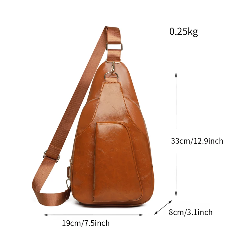 Stylish multi-pocket messenger bag - adjustable shoulder strap, zipper closure, chest bag, suitable for travel and daily use