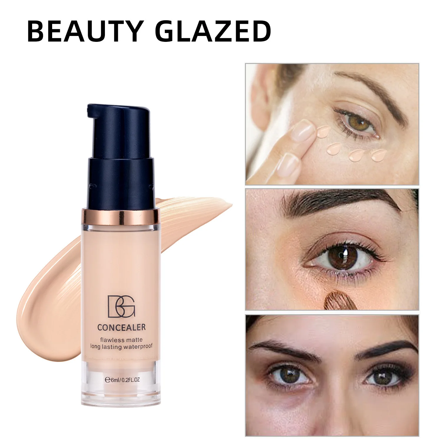 BEAUTYGLAZED waterproof concealer glazed matte glazed smooth moisturizing refreshing dry and nourishing makeup concealer waterproof concealer face concealer