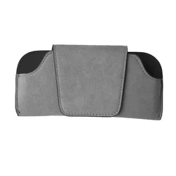 Deluxe Suede Car Glasses Holder - Sun Visor Clip & Storage Accessory (GRAY)