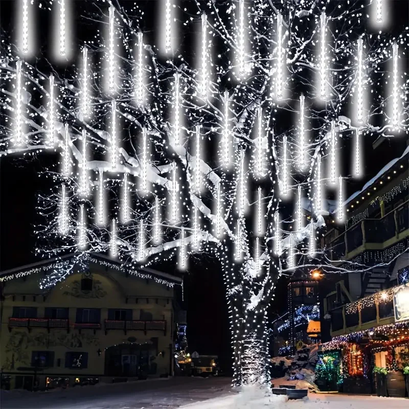 Description Picture 3 of item1/2/3/4Set Meteor Shower Rain LED Fairy String Light Festoon Street Garland Christmas Decoration for Home Outdoor New Year Decor