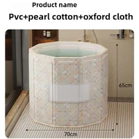 Bath Bucket Adult Full Body Bath Tub Folding Bath Bucket Free Installation of Portable Children's Tub 70 * 65 Padded 2