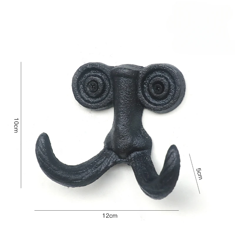 Cast Iron Beard Wall Hanger Hooks Rack for Home Decor
