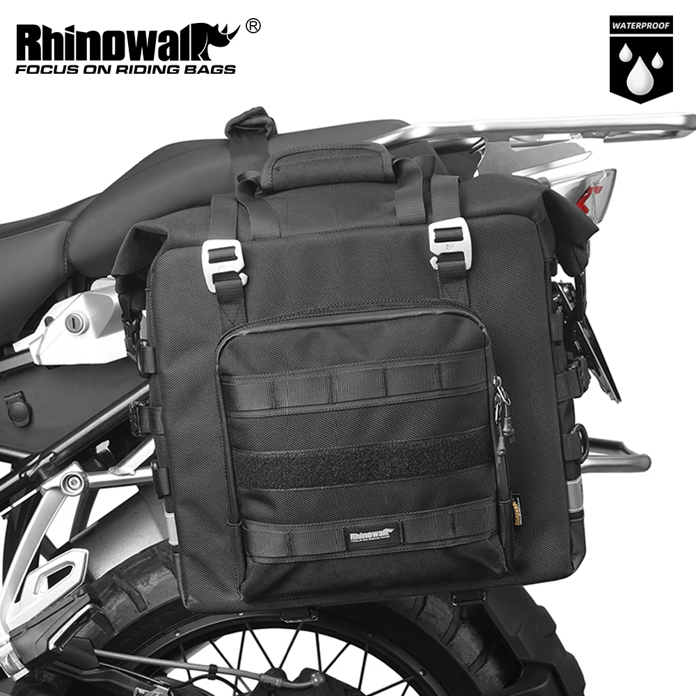 

Rhinowalk Motorcycle Side Bag Quick Release 3D Cube Tail Bag Waterproof 25L-32L Expandable Pannier Bag Motorbike Storage Bag