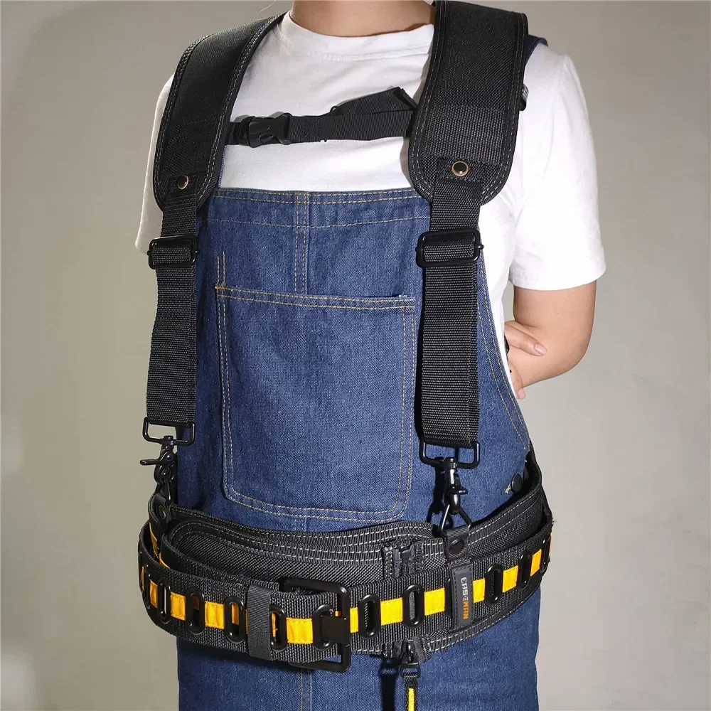 Heavy Work Tools Belt Suspenders Nail Pocket Set Adjustable Multi Function Tool Braces for Carpenter Electrician Lumbar Support