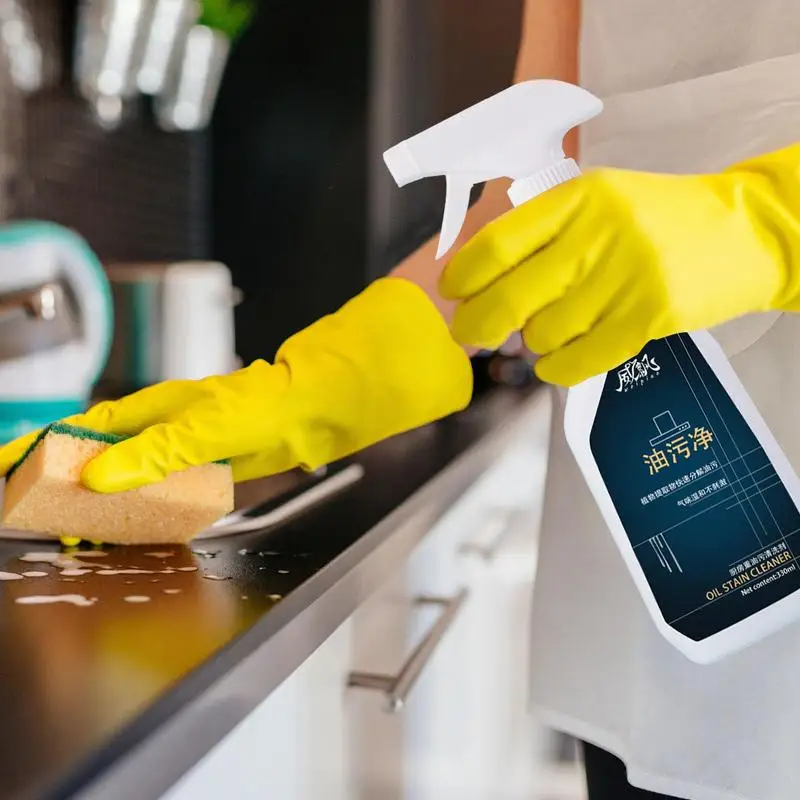 Oil Stain Cleaner 330ml Safe Stove Degreaser Kitchen Grease Cleaner Oil Spray All Purpose Remover Stain