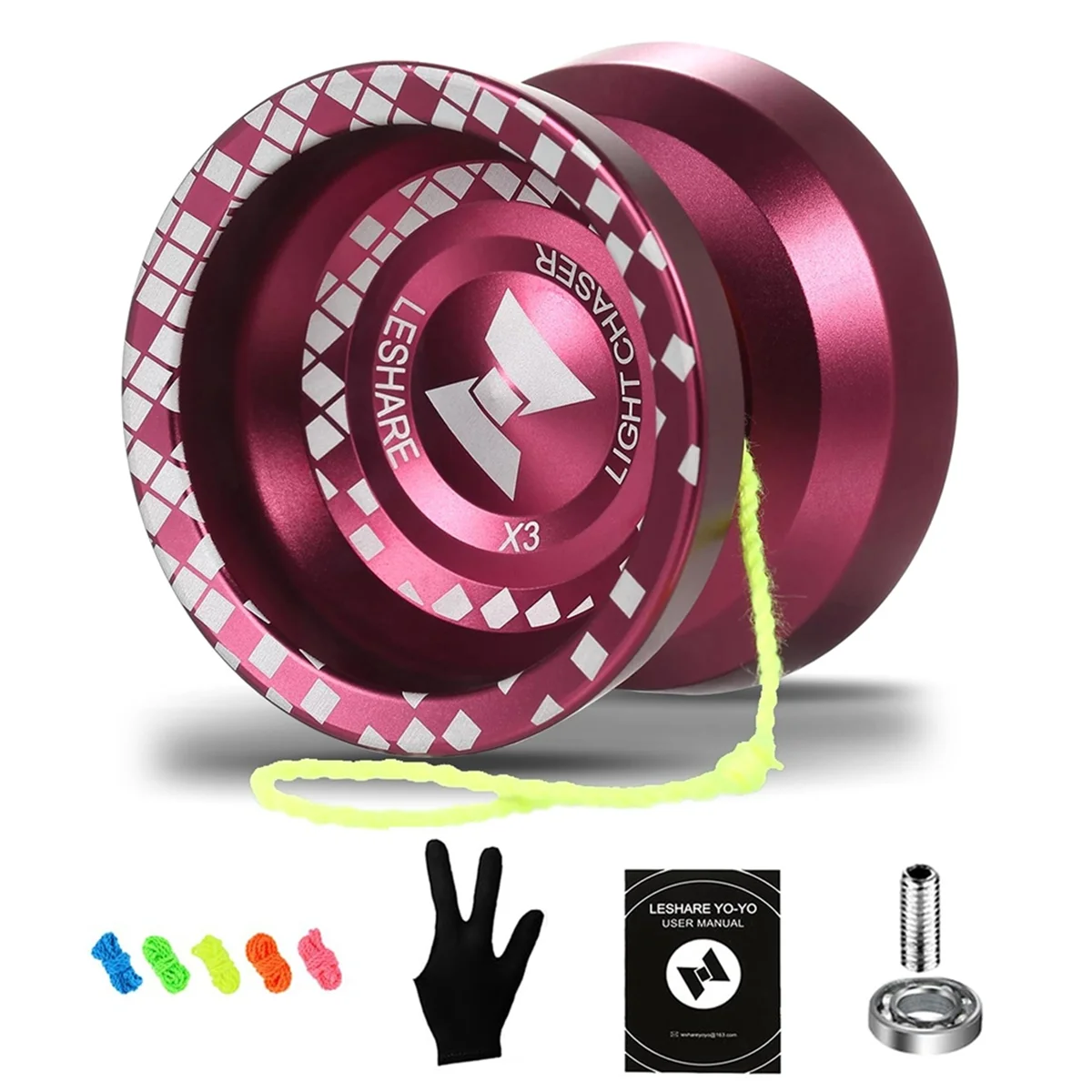 

LESHARE Yoyo Magic Yoyo, нечувствительный Профессиональный Йо-Йо с шарикоподшипником, мозаика, необычайный йо-йо красный