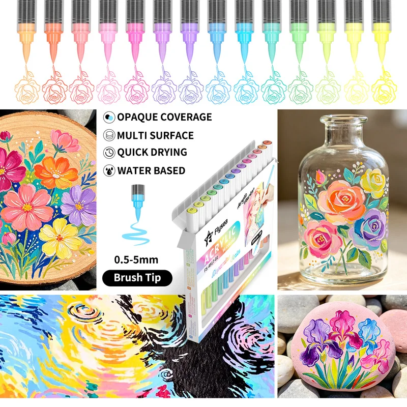 Vibrant Multi-Color Dual-Tip Acrylic Paint Markers