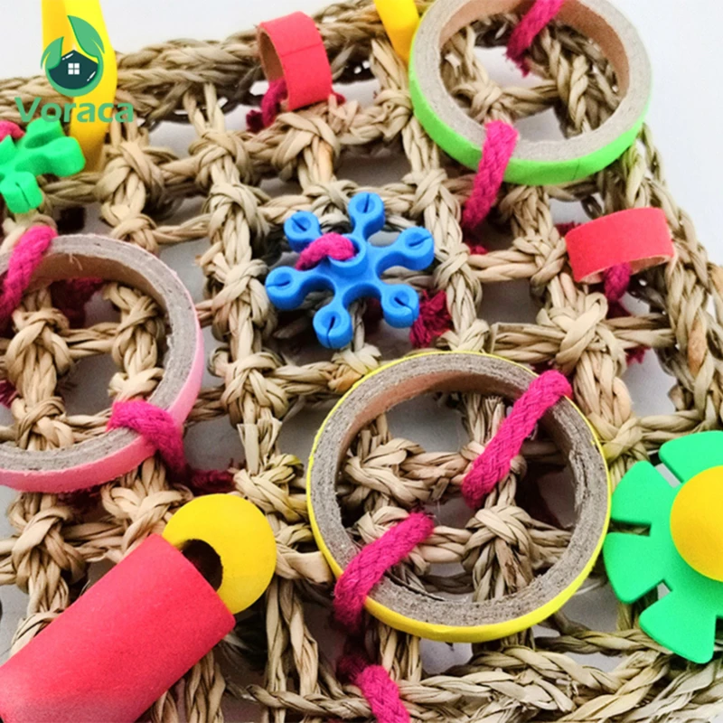 Hanging Parrot Bird Molar Toy Colorful Articles Parrot Bite Pet Bird Toy for Training Swing Biting