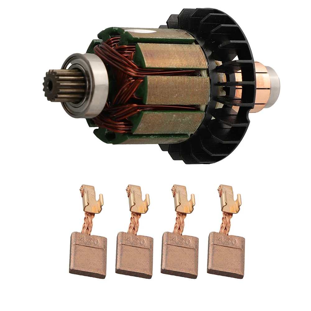 DDF482 DHP482 DHP482RAE DHP482Z DDF482RME 드릴 스크루드라이버 부품용 탄소 브러시 4 개 포함 619380-9 전기자 1 개