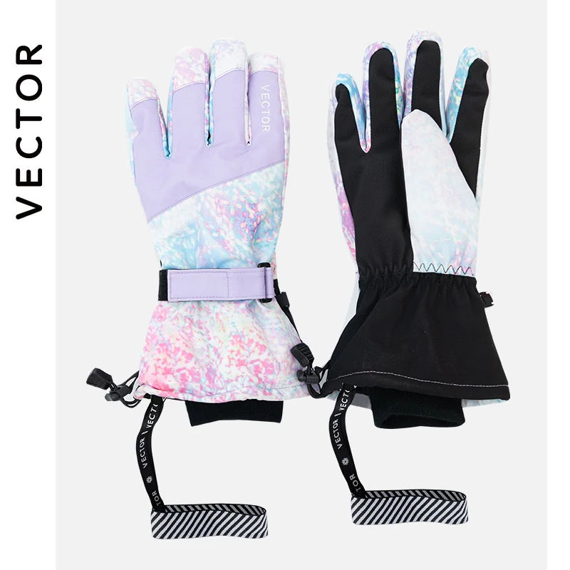 Extra Thick Men Women 2-IN-1 Mittens Ski Gloves Snowboard Snow Winter Sports Warm Waterproof Windproof Skiing Faux Leather Plam 3