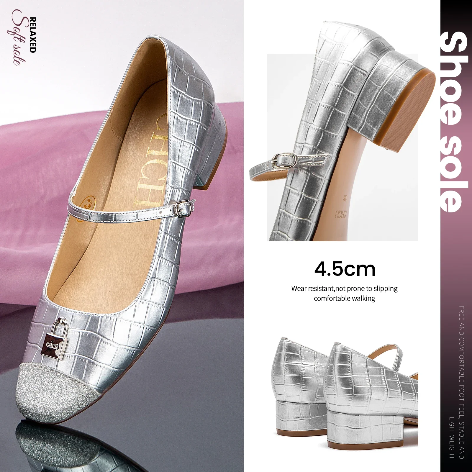 أحذية ماري جين الجديدة النسائية الكلاسيكية ذات الأ...