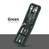 Ouriner 6Pcs Portable Manicure Sets Pedicure Kits Bright Black Nail Clipper Set Personal Care Tools Eyebrow Scissors 6