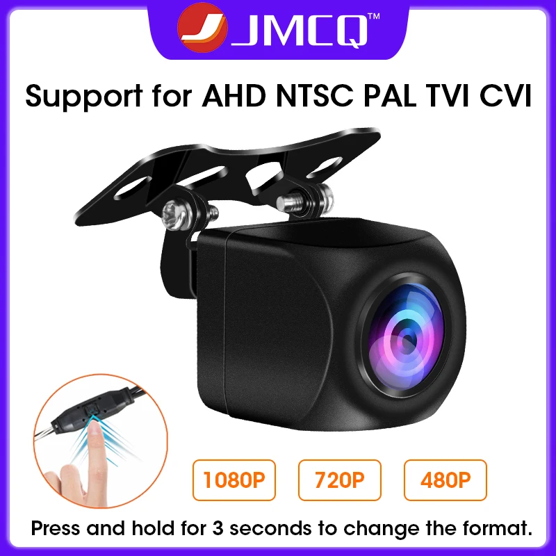 

JMCQ Car Camera Support AHD NTSC PAL TVI CVI Format 720/1080P HD Night Vision Universal Rear View Camera for Car Radio MP5