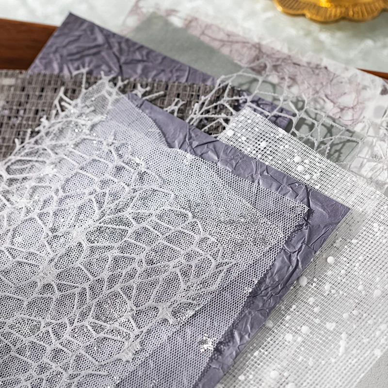 16 Sheets/Bag Laser Cut Special Paper for Scrapbooking DIY, Junk Journal, Collage Decoration, Card Making Craft Supplies