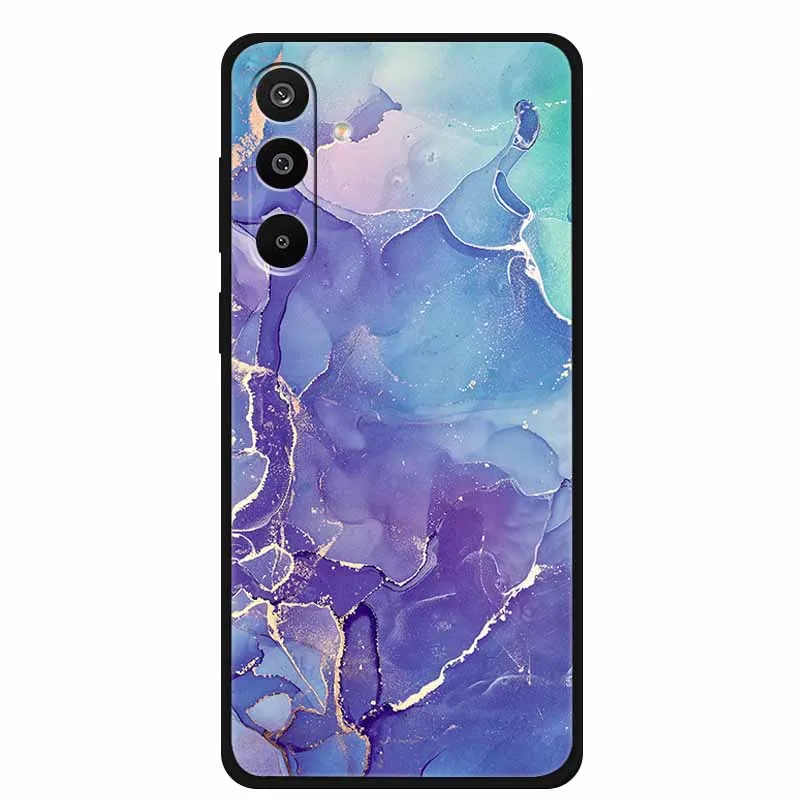 Floral Printed Silicone Phone Case - Black TPU Cover