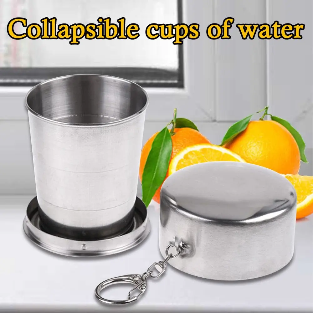 Food Grade Stainless Steel Telescopic Cup Travel Portable Outdoor Folding Cup Portable Extendable Water Metal Wine Glass stainless steel cup