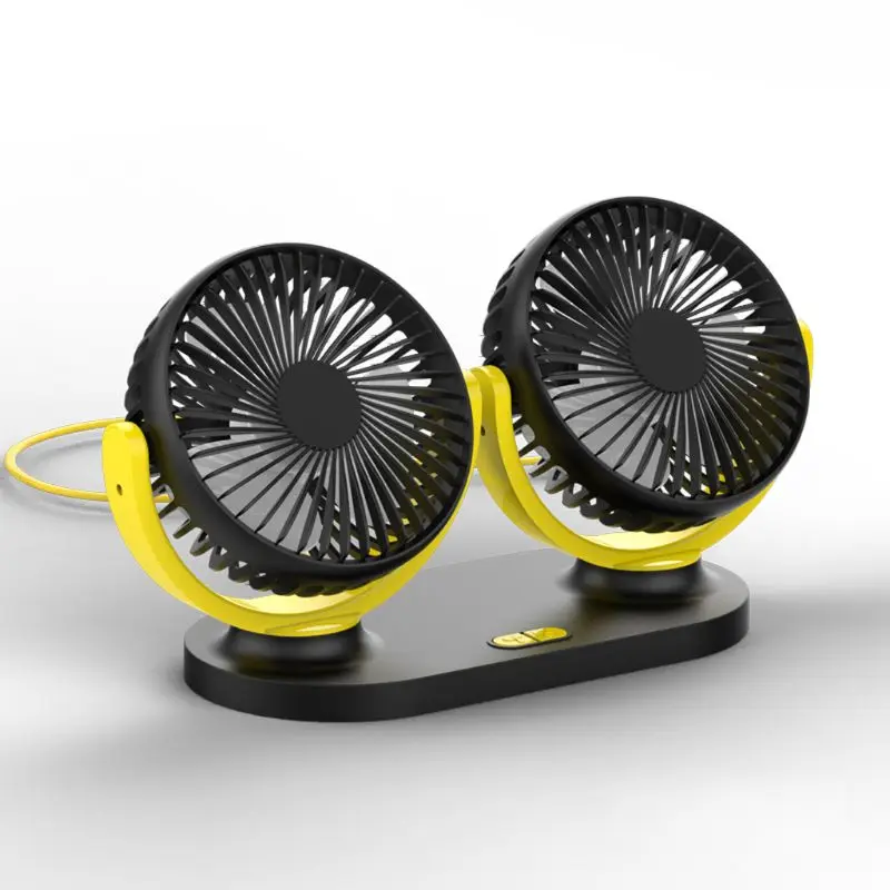 

12V/24V Dual Head Auto Fan 3 Speed Cooling Air Circulator for Vehicles Truck P9JB