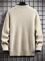 Loose Men's Korean Sle Sweater Autumn Winter Student Faionable Base Layer irt Thi Long Sve round Ne Knitted Top