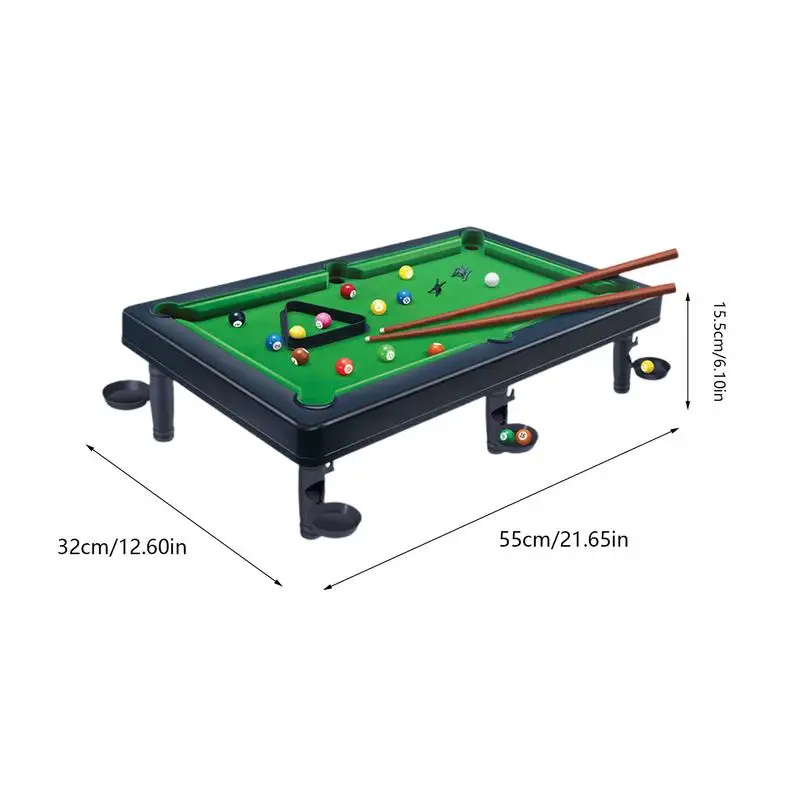 Mini Pool Table Billiards Game Tabletop Pool Set Billiard Table With Balls & Sticks Family Game Portable Games