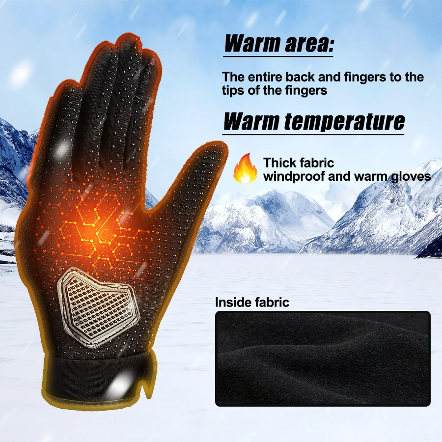 Motorcycle gloves winter thermal full finger non-slip wear-resistant touch screen