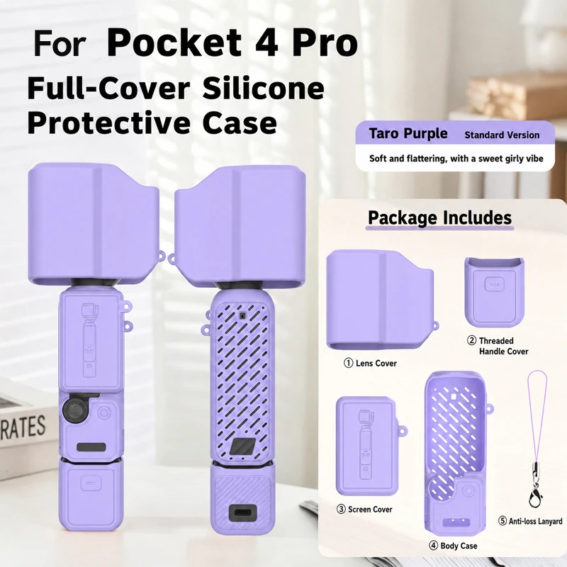 Premium Silicone Protective Case with Lens Guard and Lanyard