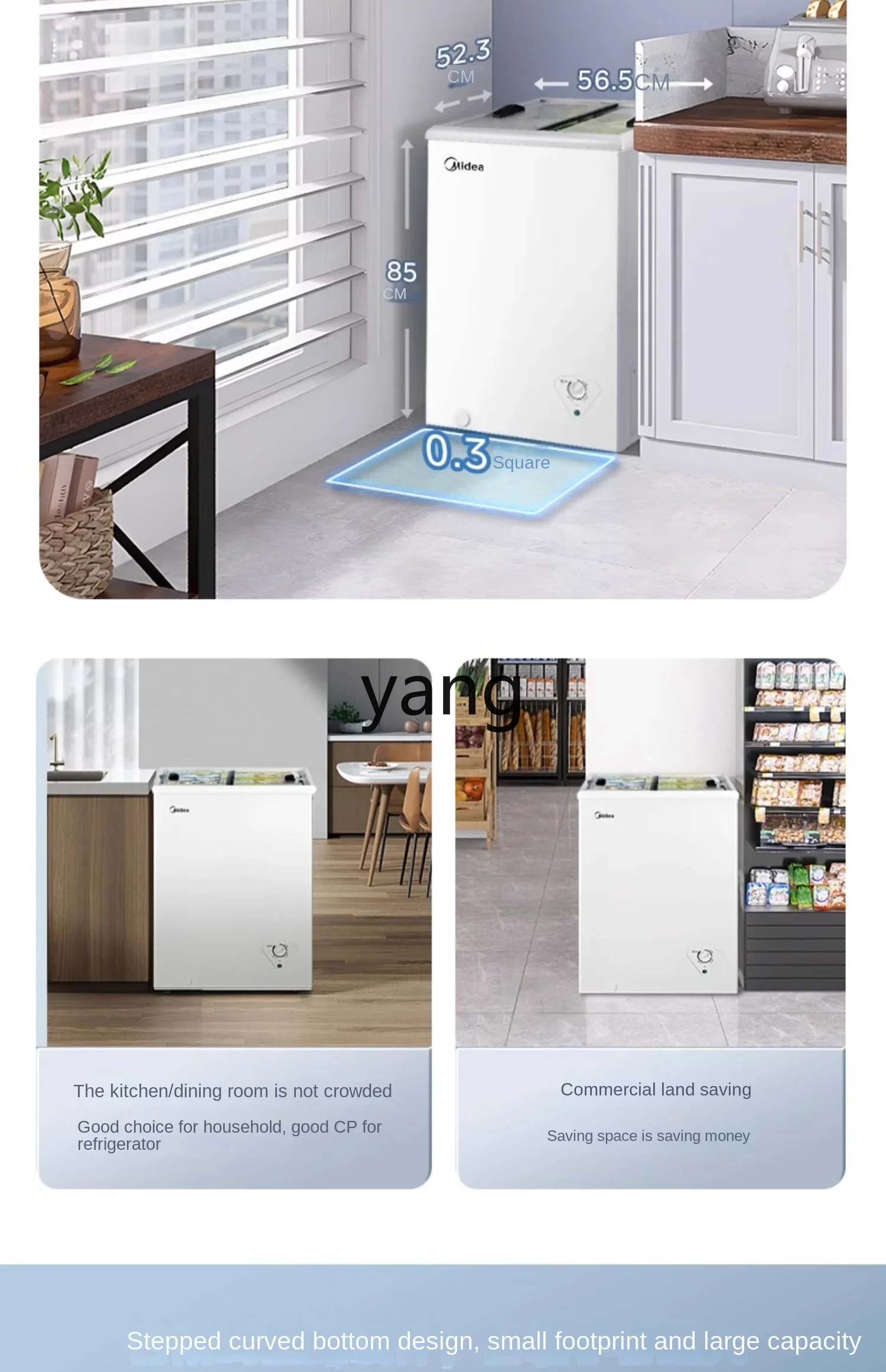 L'm'm Household Small Refrigerator Refrigerated Fresh Cabinet Glass Cover Display Cabinet