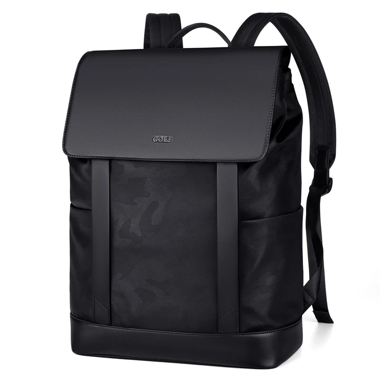 GOLF Backpack Men Black Retro Laptop Backpack 16 inch Slim Nylon Business Office Bags Stylish Man Back Pack Elegant Waterproof 3