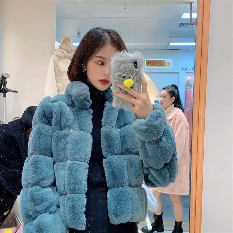 Women's Fur Integrated Jacket New Autumn Winter Short Imitation Mink Fur Coat Versatile Velvet Tops Female Outerwear Clothes