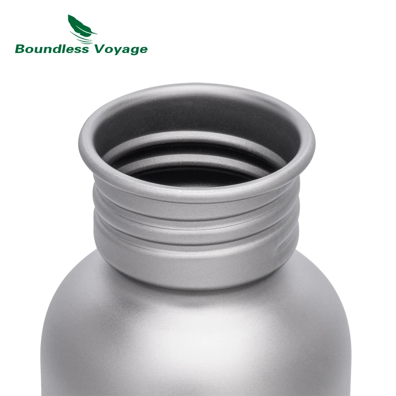Boundless Voyage Wide Mouth Titanium Water Reusable Sport Drinking Bottle For Camping Hiking Picnic Climbing Running_voghion.com