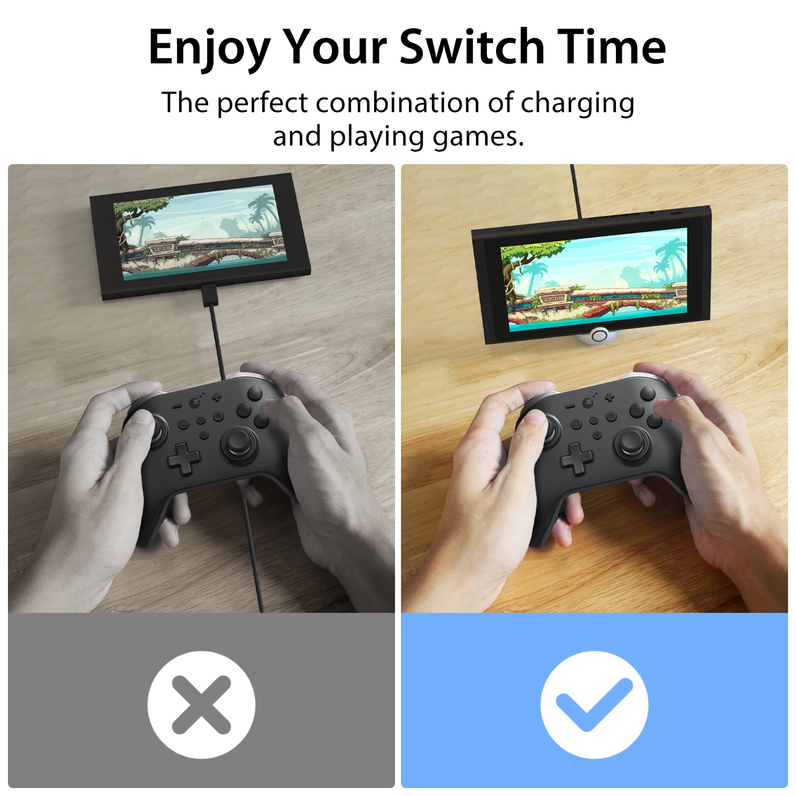SIWIQU Portable Tiny Charging Stand For Nintendo Switch/Switch Lite/Switch OLED,Type-C Port Switch Game Accessorie,No Projection
