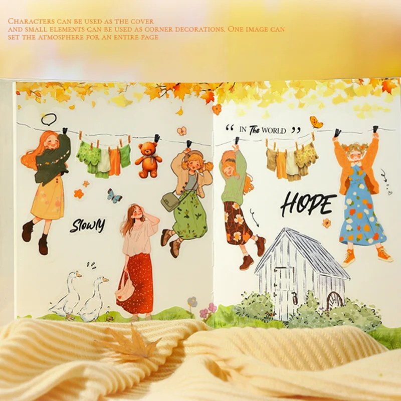 Mr Paper 50-piece Character Coil Sticker Pad Cartoon Character Sticker Collection Planner & Diary DIY Album Decorative Materials