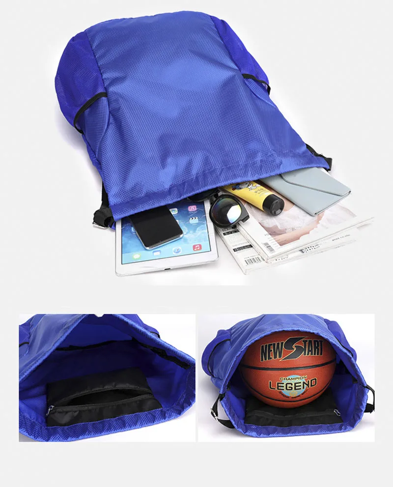 5 stücke Angepasst LOGO Lagerung tasche Reise sport fitness schwimmen ausbildung Kordelzug wasserdichte rucksack tasche fußball basketball – Detail 12