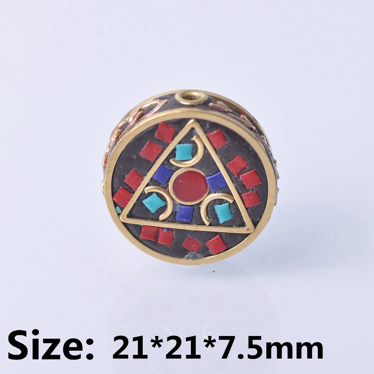 Cuentas Artanal Sueltas De Metal Y Arcilla, Redondas Y Planas