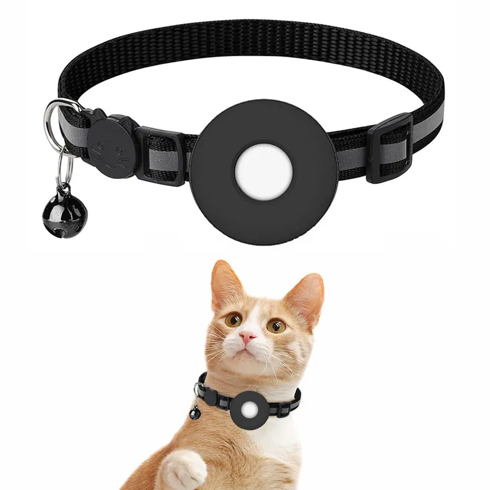 Apple Airtag Cat Collar with Bell Waterproof Airtag Holder and Safety