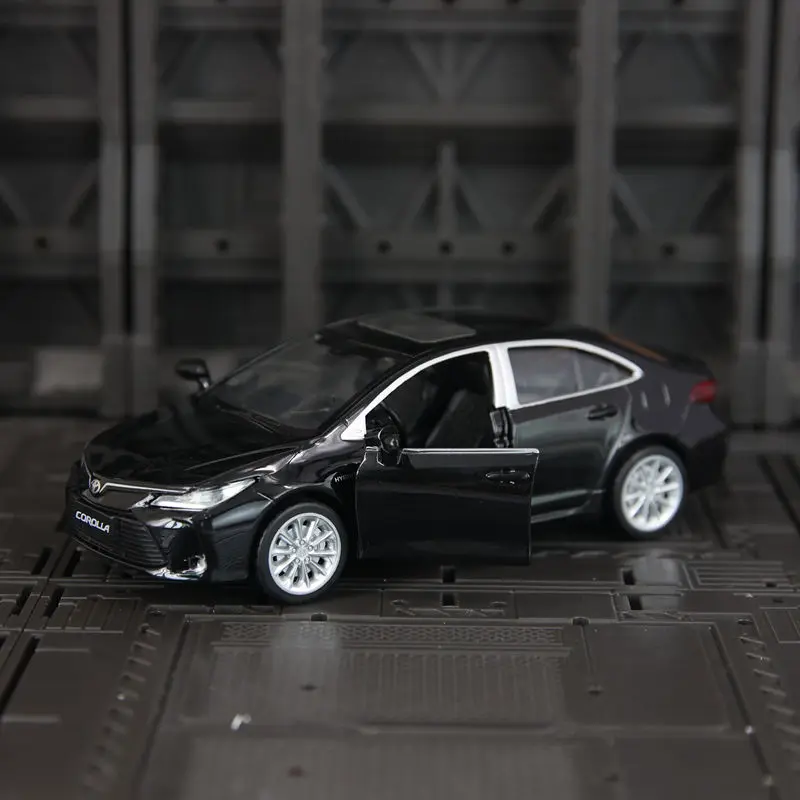 Toyota Corolla Alloy Car Model Ornament - Acousto-Optic Toy with Double-Door Design, Children's Gift, High-Quality Craftsmanship