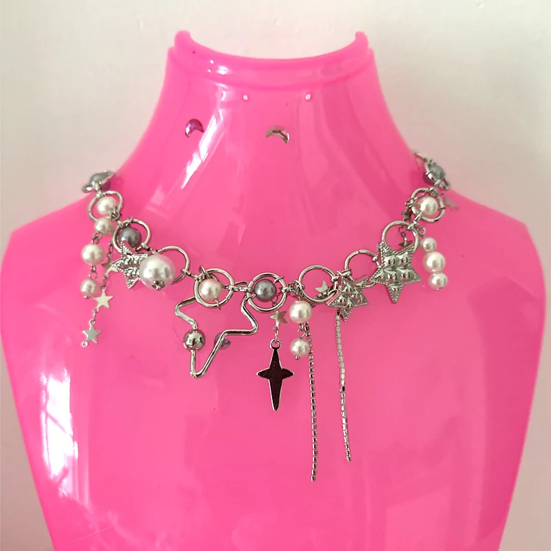 ★Hei★ sv925 ribbon string pearl necklace ★韓国人気★ Hei☆[silver925] ribbon string pearl necklace ネックレス