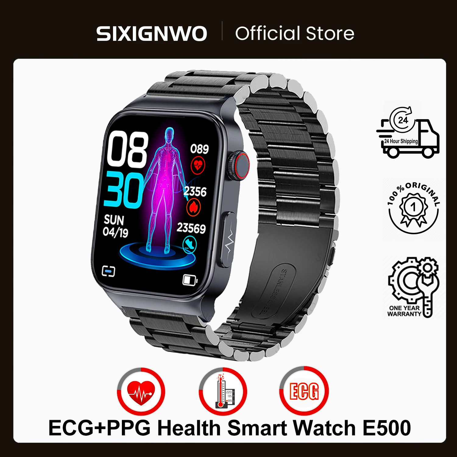 

2023 New Blood Glucose Monitor Health Smart Watch Men ECG+PPG Blood Pressure Measurement IP68 Waterproof Sports SmartWatch Women