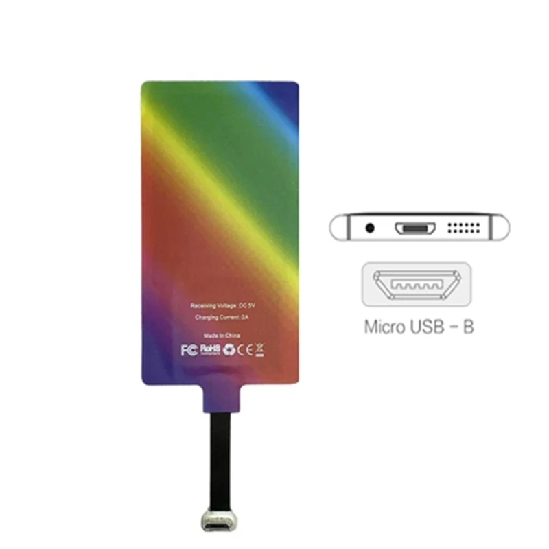 Wireless Charging Receiver 10W 5V 2A Wireless Charging Receiver Module Universal Port For Android Qtandard Easy Install (Type-C)