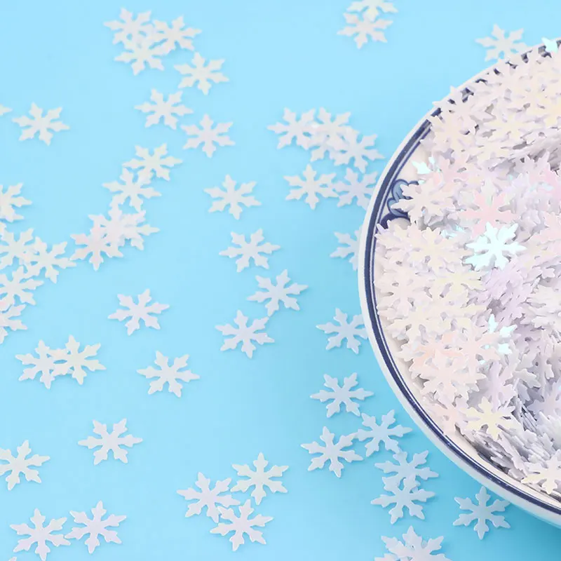 9mm Sequin Big Snowflake Loose Sequin Handicraft Sewing Decoration 10g/20g