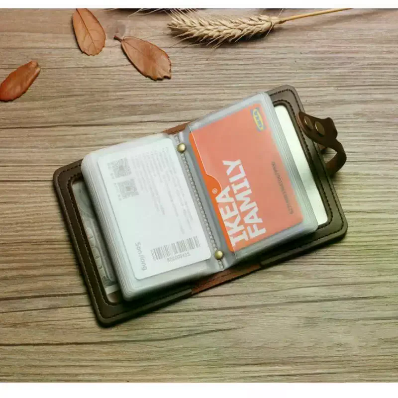 Fashion PU Leather Men 30 Bits Card Case Business Card Holder Credit Passport Card Bag ID Passport Card Wallet