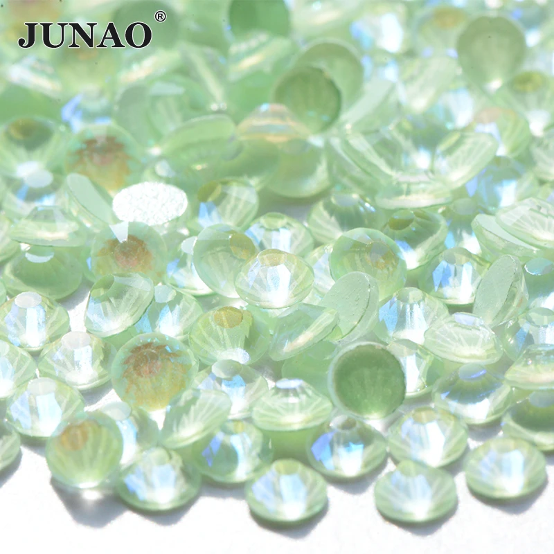 JUNAO Bulk Package SS6 8 10 12 16 20 30 White Opal Glass Rhinestones Wholesale Flatback Strass Non Hotfix Crystals For Tumblers