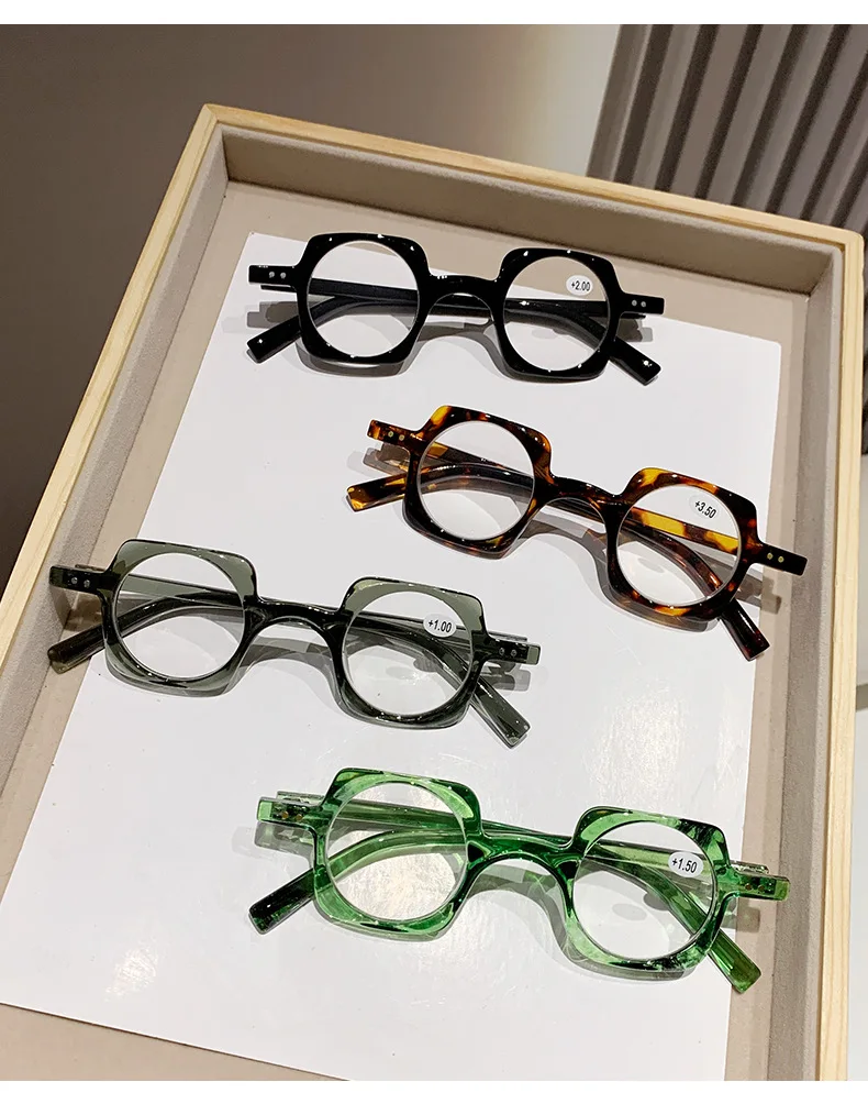 1 Stück Lesebrille mit großem Rahmen, Vintage-Stil, Anti-Blaulicht-Lesebrille, Vollrand-Rundbrille für Damen und Herren, für den täglichen Gebrauch +1,0-4,0 – Detail 4