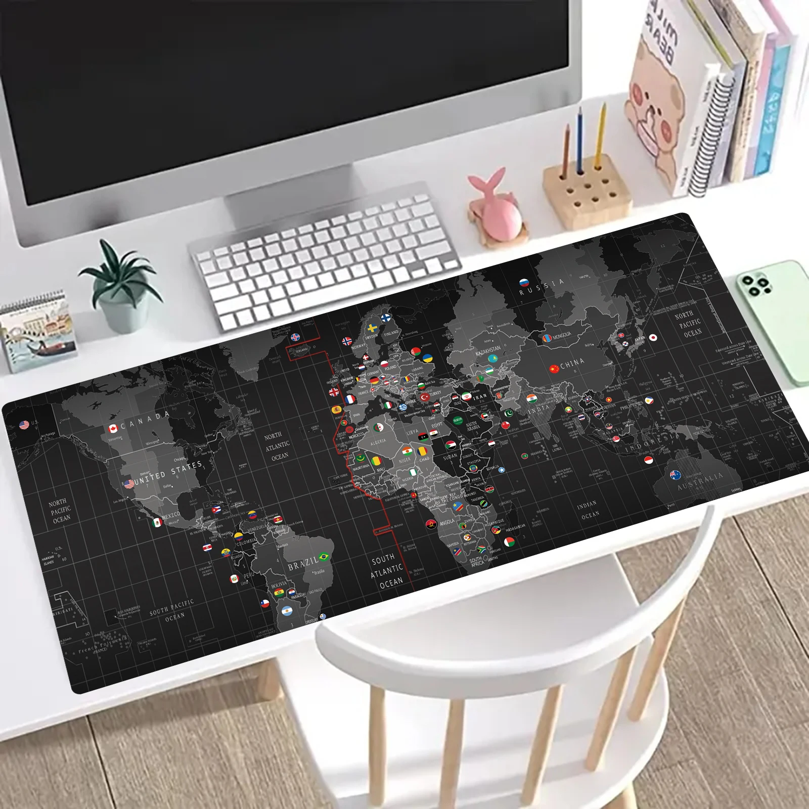 Professional Large Mouse Pad & Computer Game Mouse Mat (35.4x15.7IN/31.5X15.7IN Map) (90 x40/80x40cm Map) 2