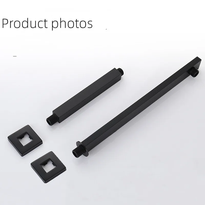 Braccio Doccia Low 30 Cm Tondo Nero Opaco