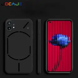 Slim Matte Liquid Silicone Phone Case with Protective Lens Camera Cover - nothing phone 2 (Black)