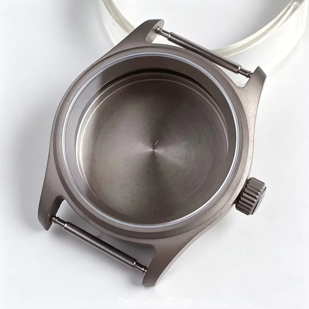 Vintage Titanium & Steel Pilot Watch Case with Sapphire Glass - Waterproof Edition