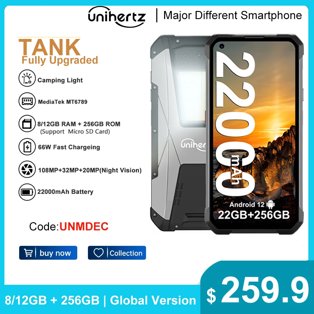 Unihertz Tank 2 Pro - Teléfono inteligente resistente Unihertz Tank 2 Pro - Teléfono inteligente resistente