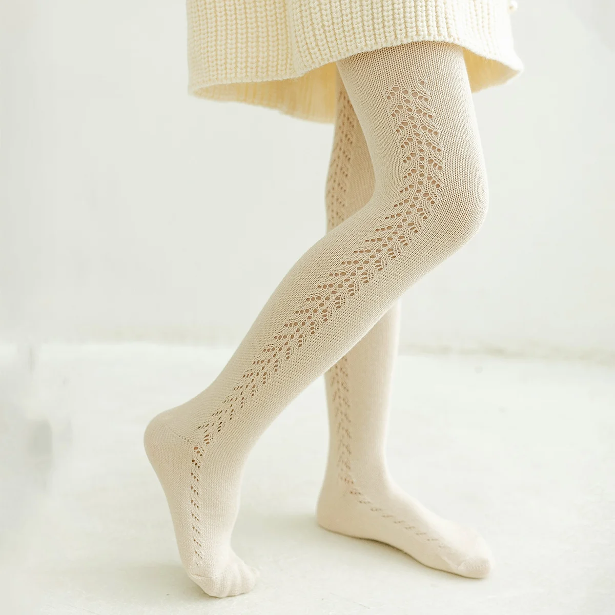 Mesh Wheat Ear Leggings 1PC for Girls