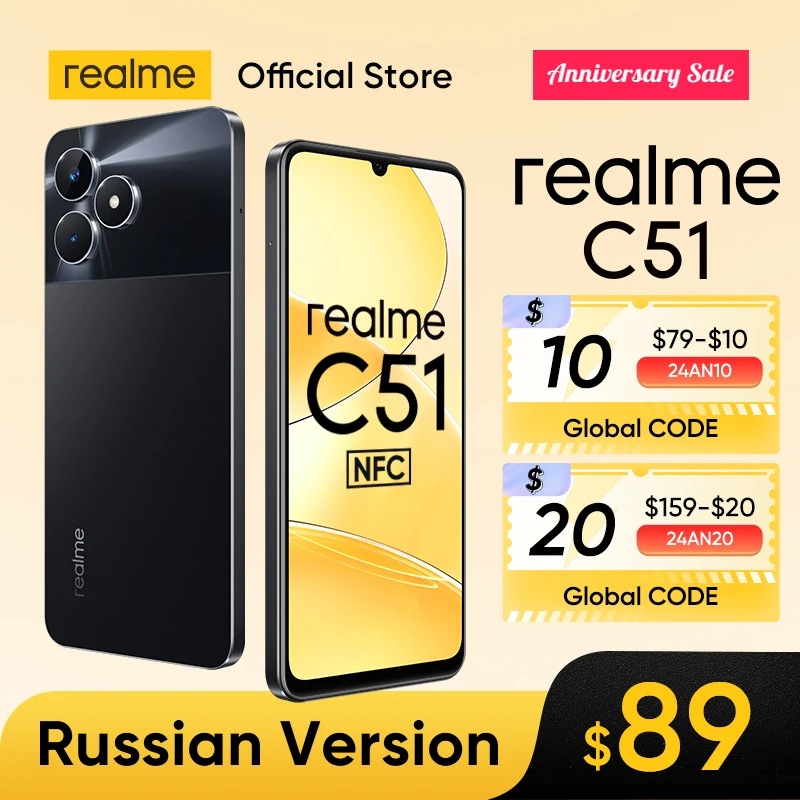  [World Premiere] realme C51 50MP AI Camera 33W SUPERVOOC Charge 6.74''90Hz Display 5000mAh Battery Powerful Octa-core Processor 